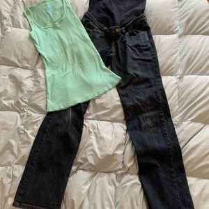 Polarn O Pyret Maternity jeans, Bun maternity tank